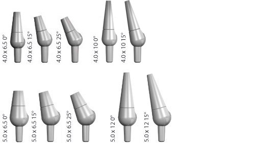 Non-Shouldered Abutments with a 2.0mm Post